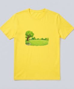 Round Neck T-shirt Yellow With Print