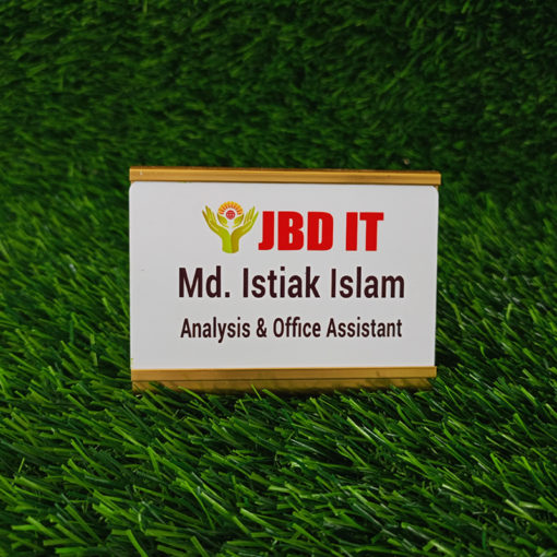 Mini table nameplate with print