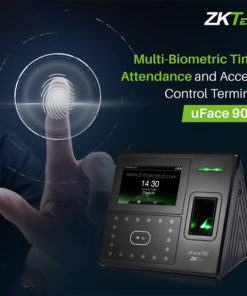 Alternative view of ZKTeco uFace902 Face & Fingerprint Time Attendance with Access Control System with Adapter