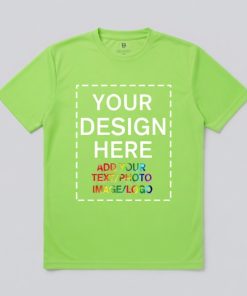 Round Neck T-shirt Bright Green With Print