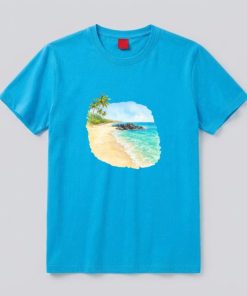 Round Neck T-shirt Sky With Print